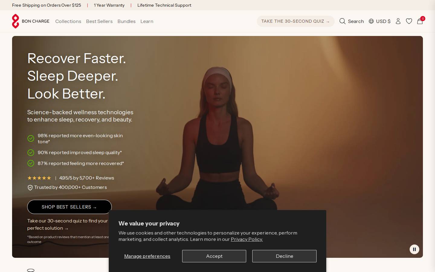 Bon Charge homepage screenshot