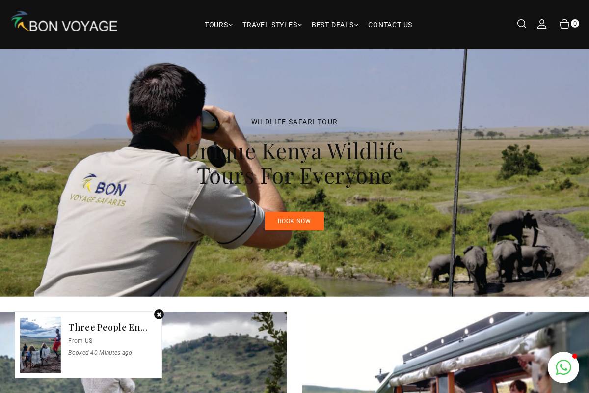Bon Voyagekenya homepage screenshot
