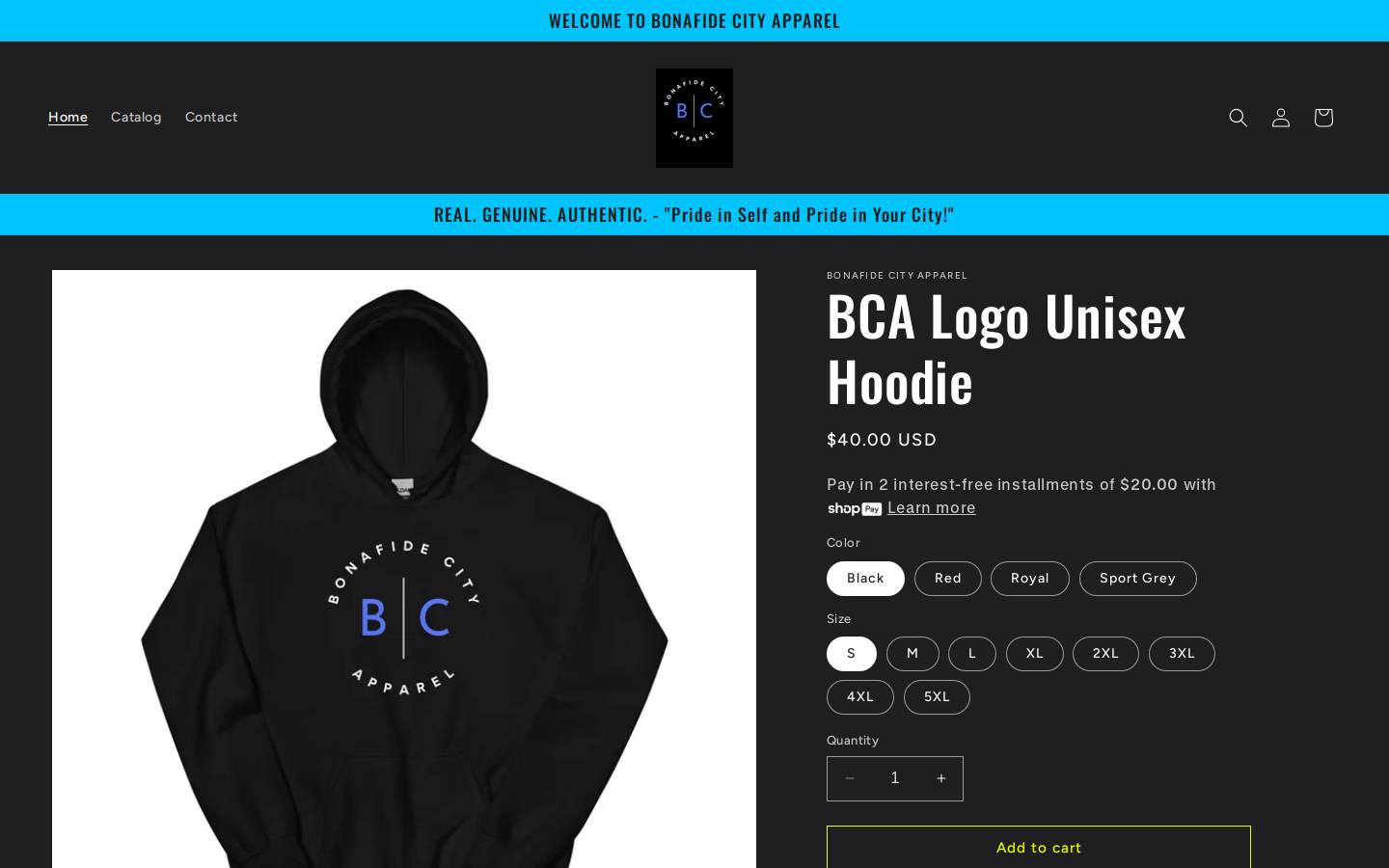 bonafidecity.com homepage screenshot