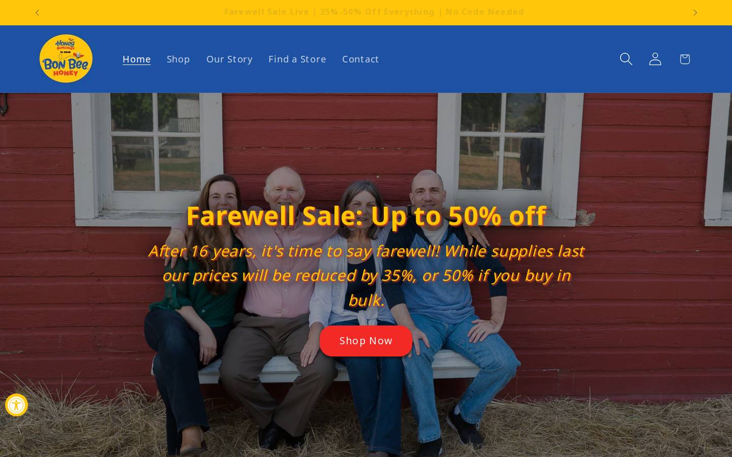 bonbeehoney.com homepage screenshot