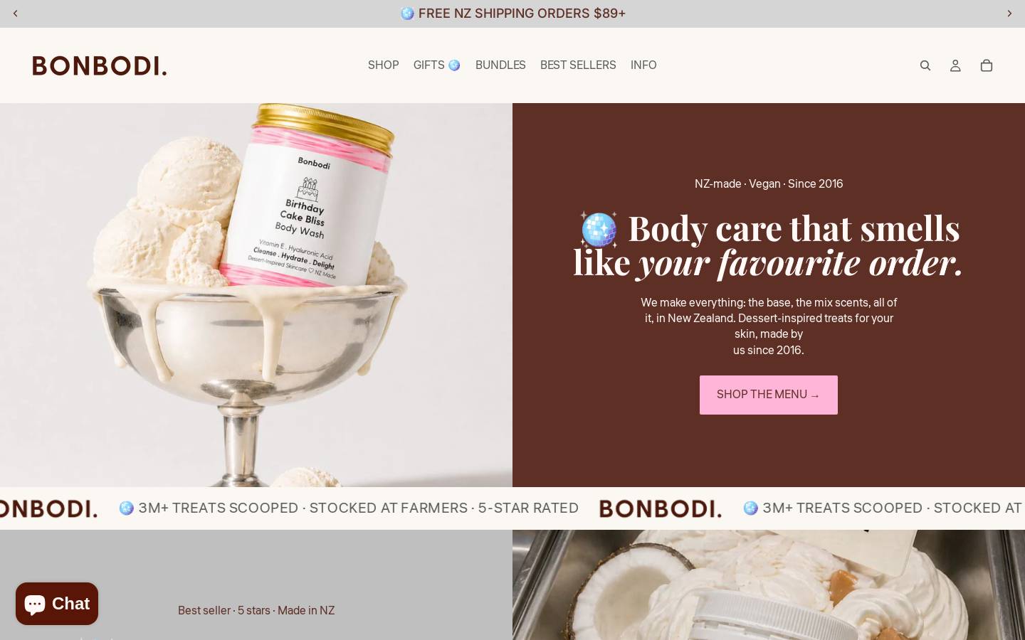 bonbodi.co.nz homepage screenshot