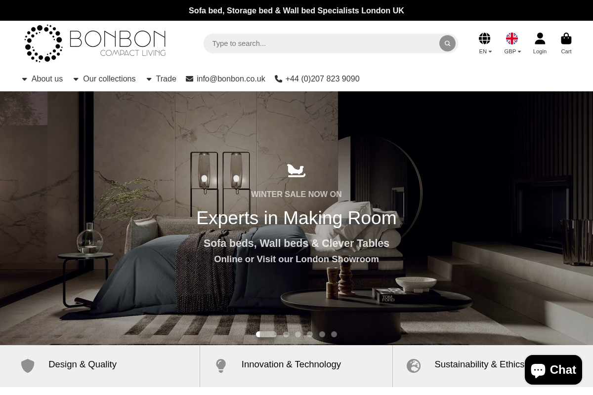 Bonbon Compact Living homepage screenshot
