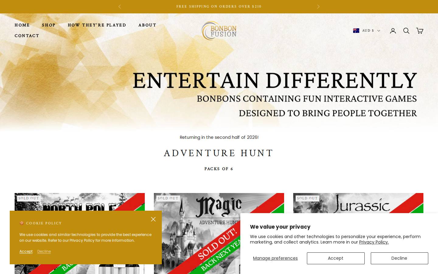 bonbonfusion.com.au homepage screenshot