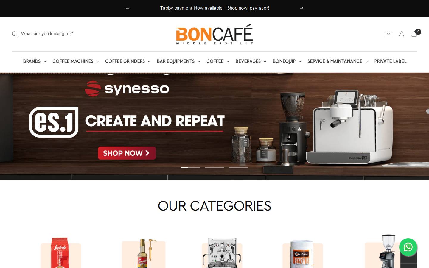 boncafeme.ae homepage screenshot