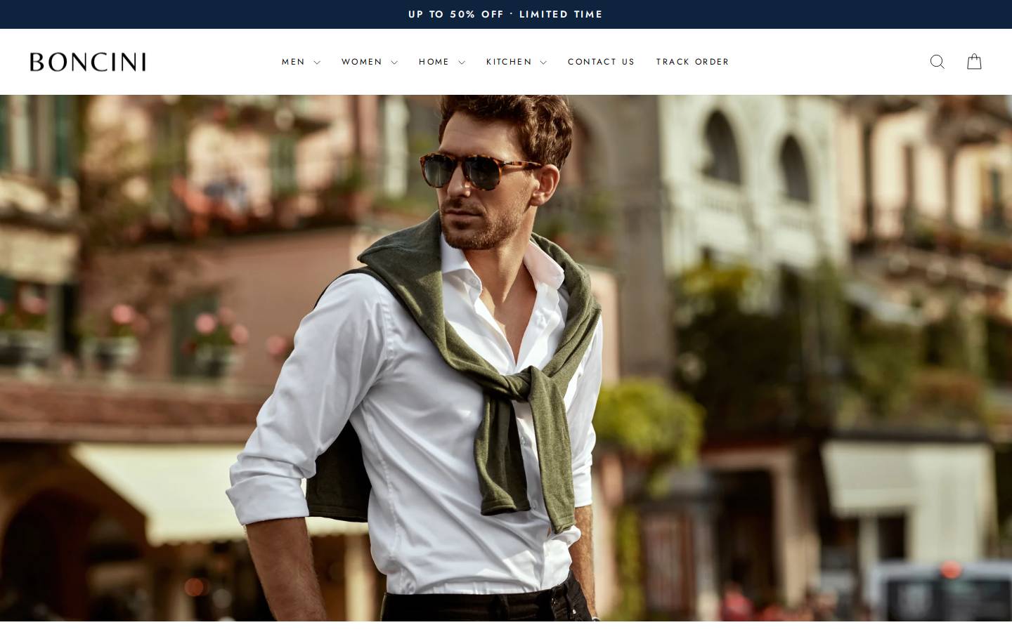 Boncini homepage screenshot