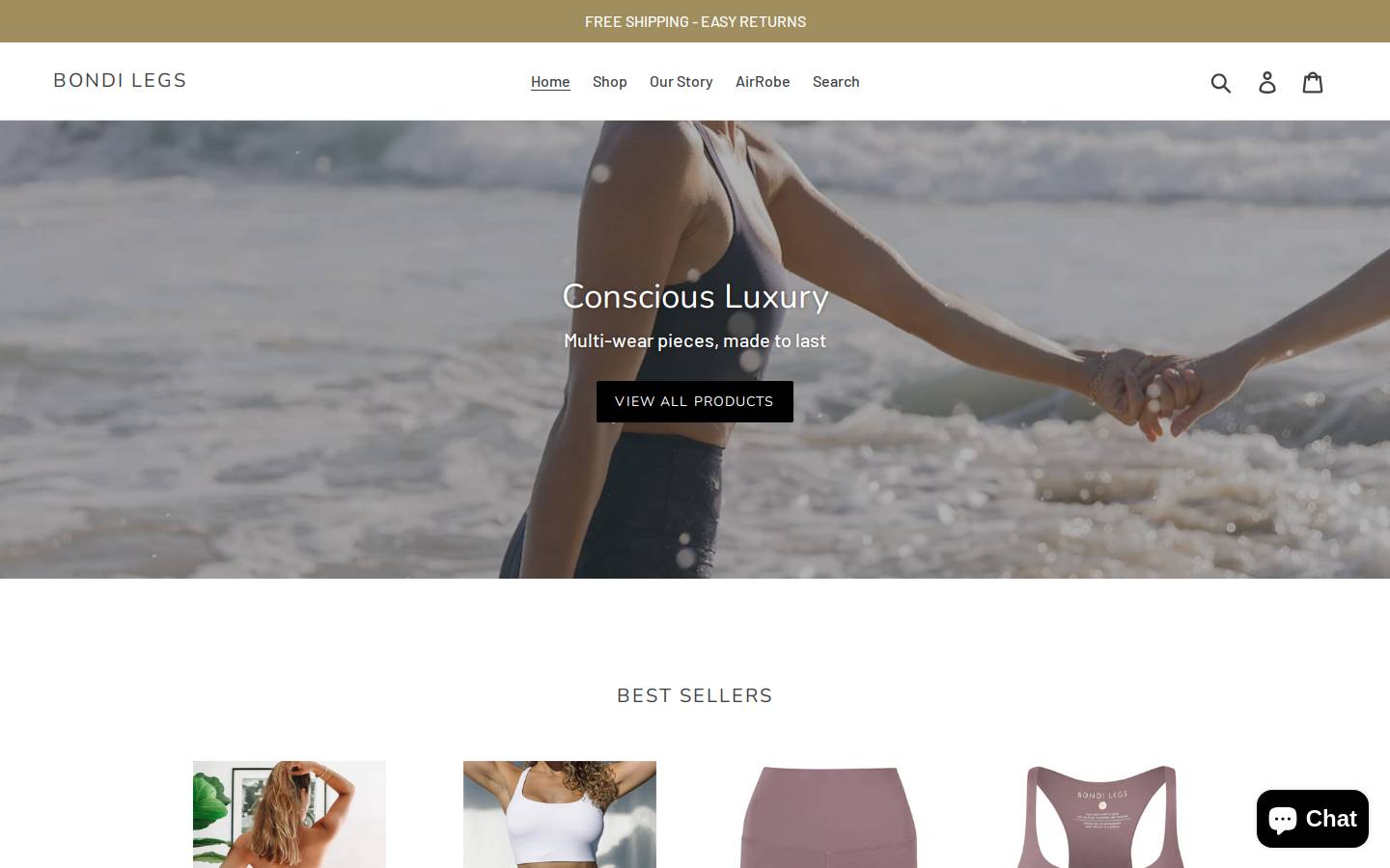 bondilegs.com.au homepage screenshot