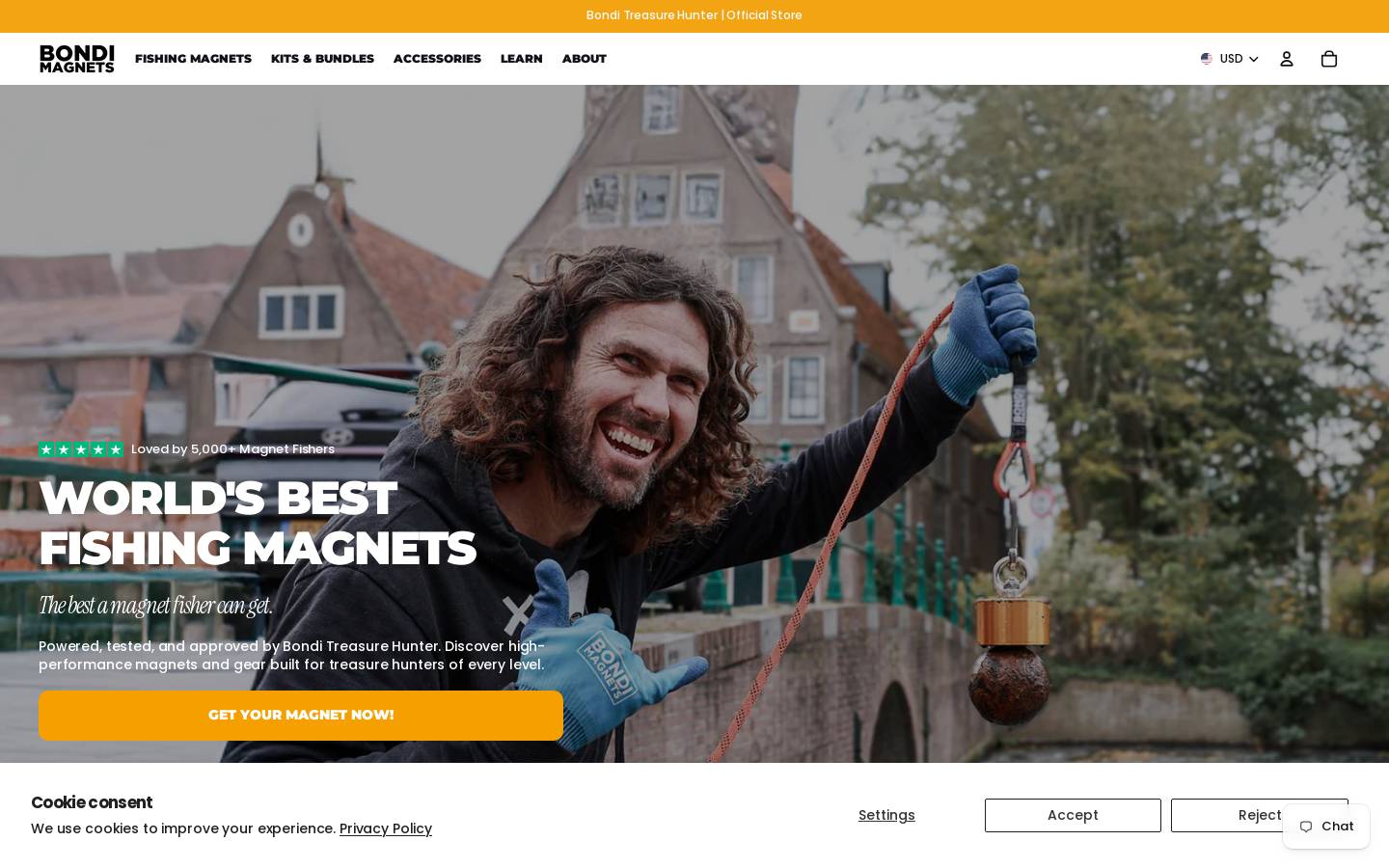Bondi Magnets homepage screenshot