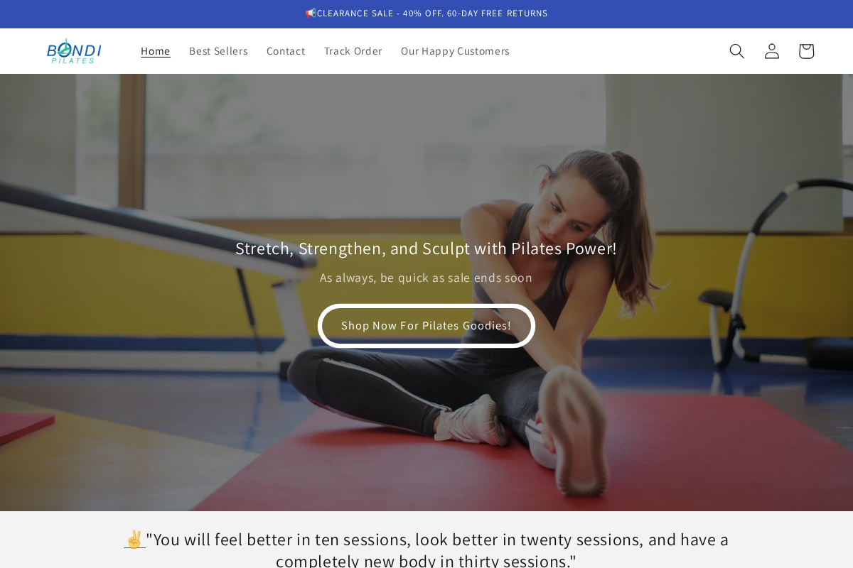 Bondipilatesco homepage screenshot