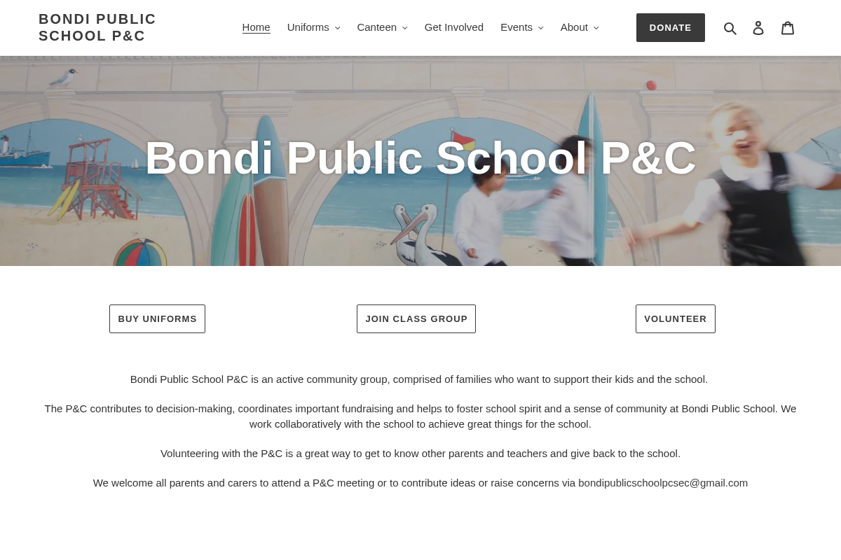 Bondi Public School P&C homepage screenshot