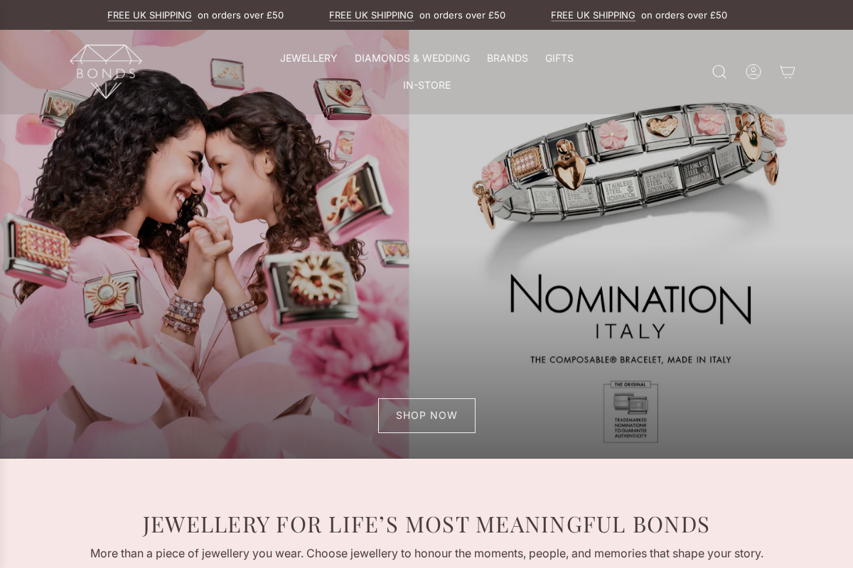 bondsjewellers.com homepage screenshot