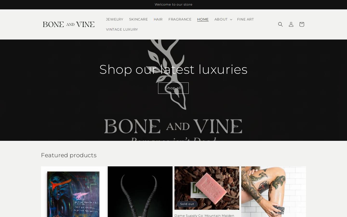 boneandbone.us homepage screenshot