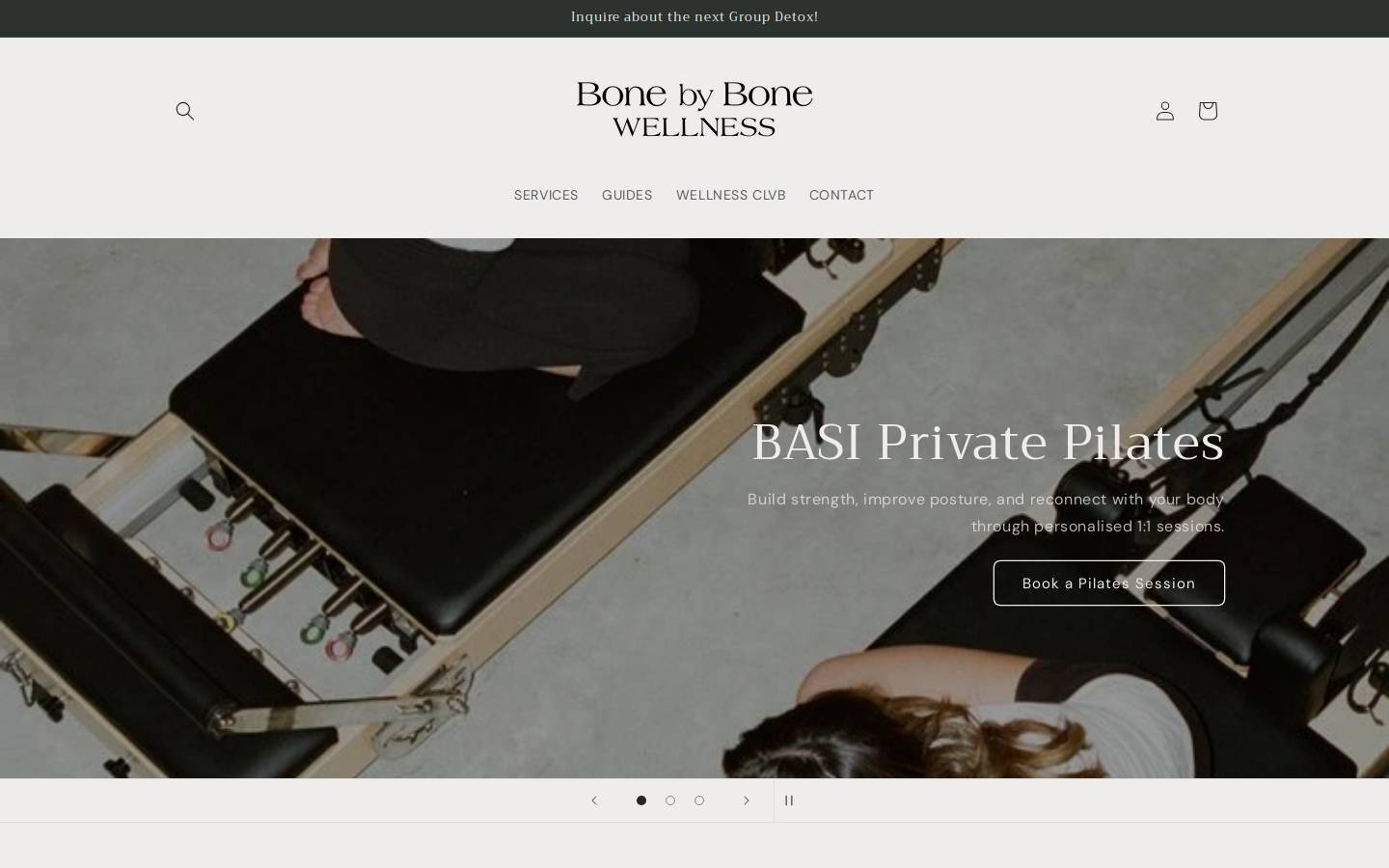 bonebybonewellness.com homepage screenshot