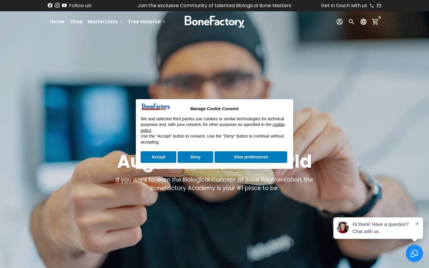 Bonefactory Academy homepage screenshot