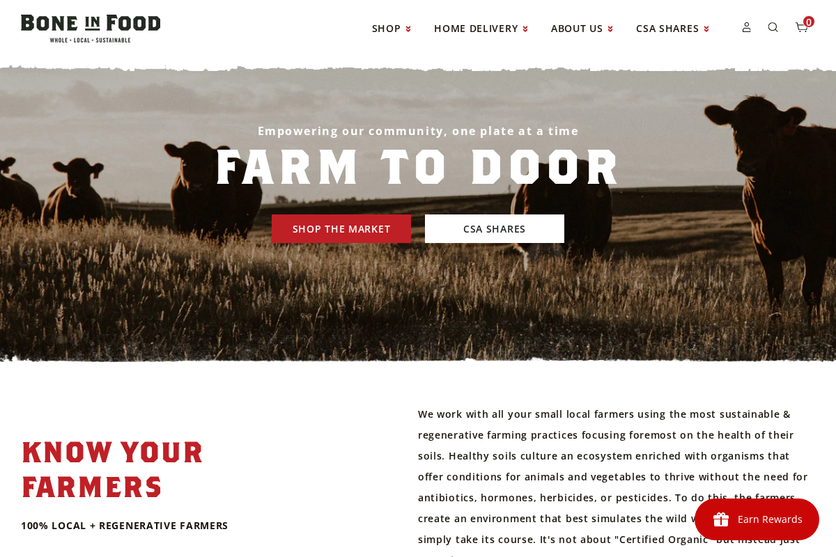 Bone-In Food homepage screenshot