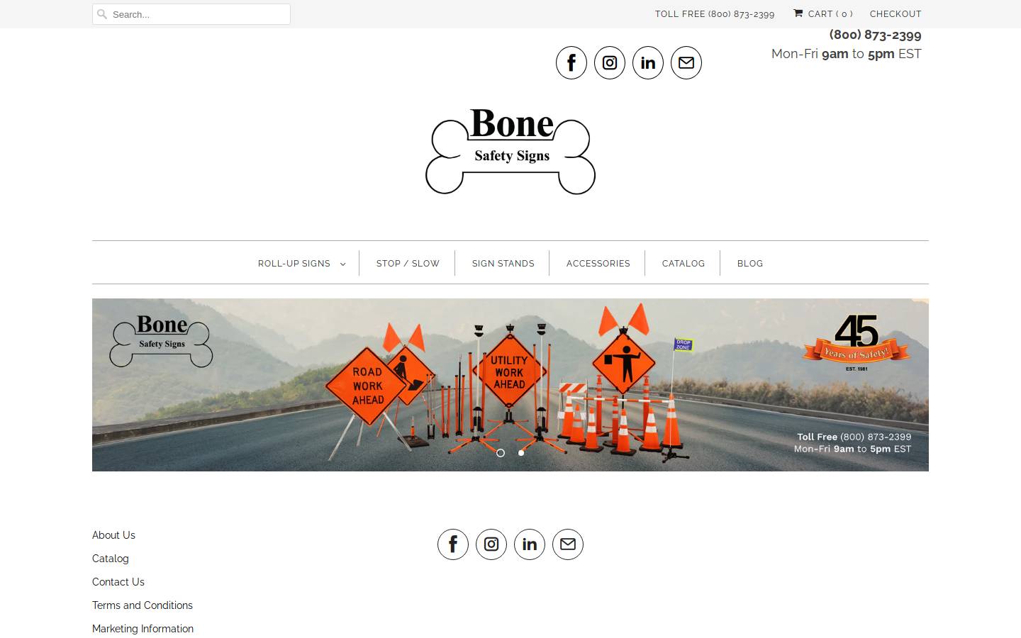 bonesafety.com homepage screenshot