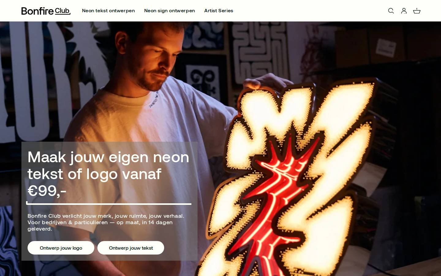 bonfireclub.be homepage screenshot