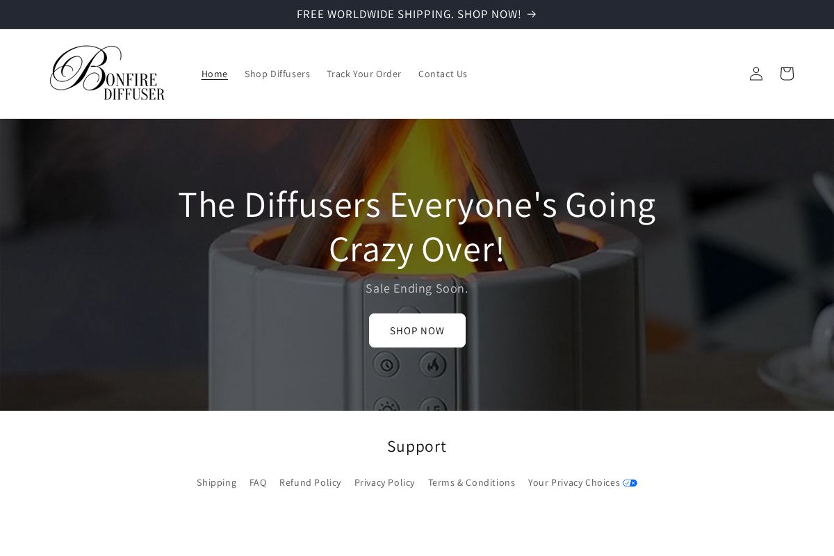 BonfireDiffuser homepage screenshot
