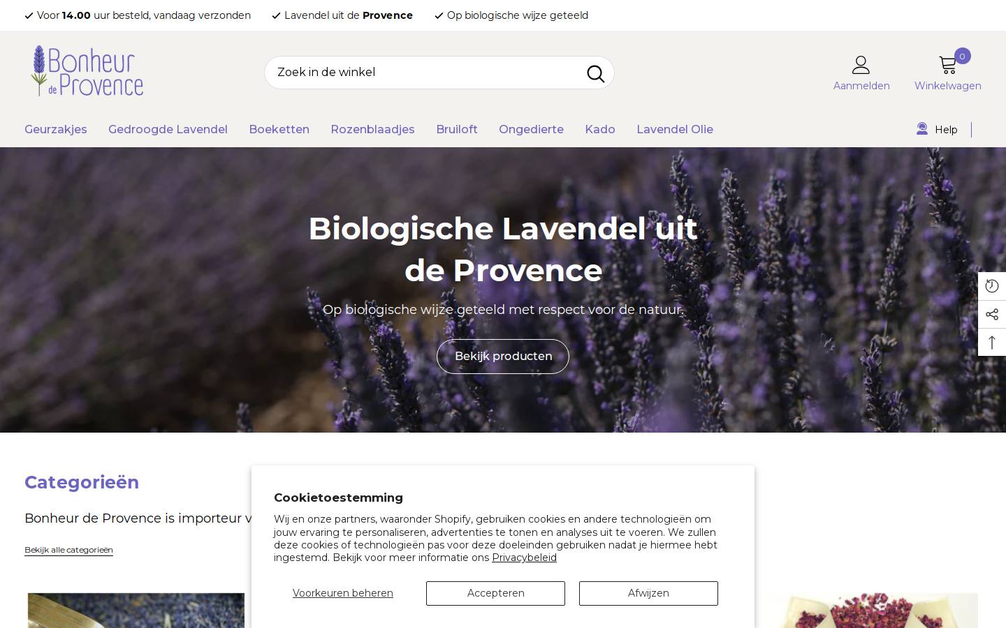 bonheurdeprovence.nl homepage screenshot