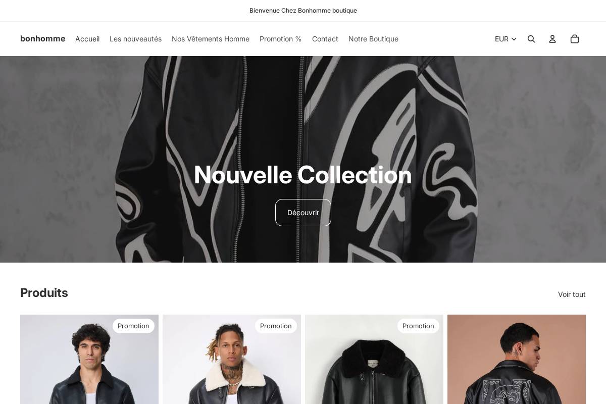Bonhommeboutique homepage screenshot