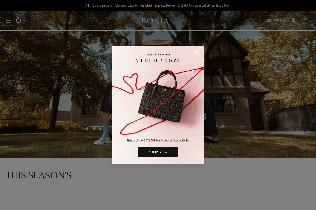 BONIA International homepage screenshot