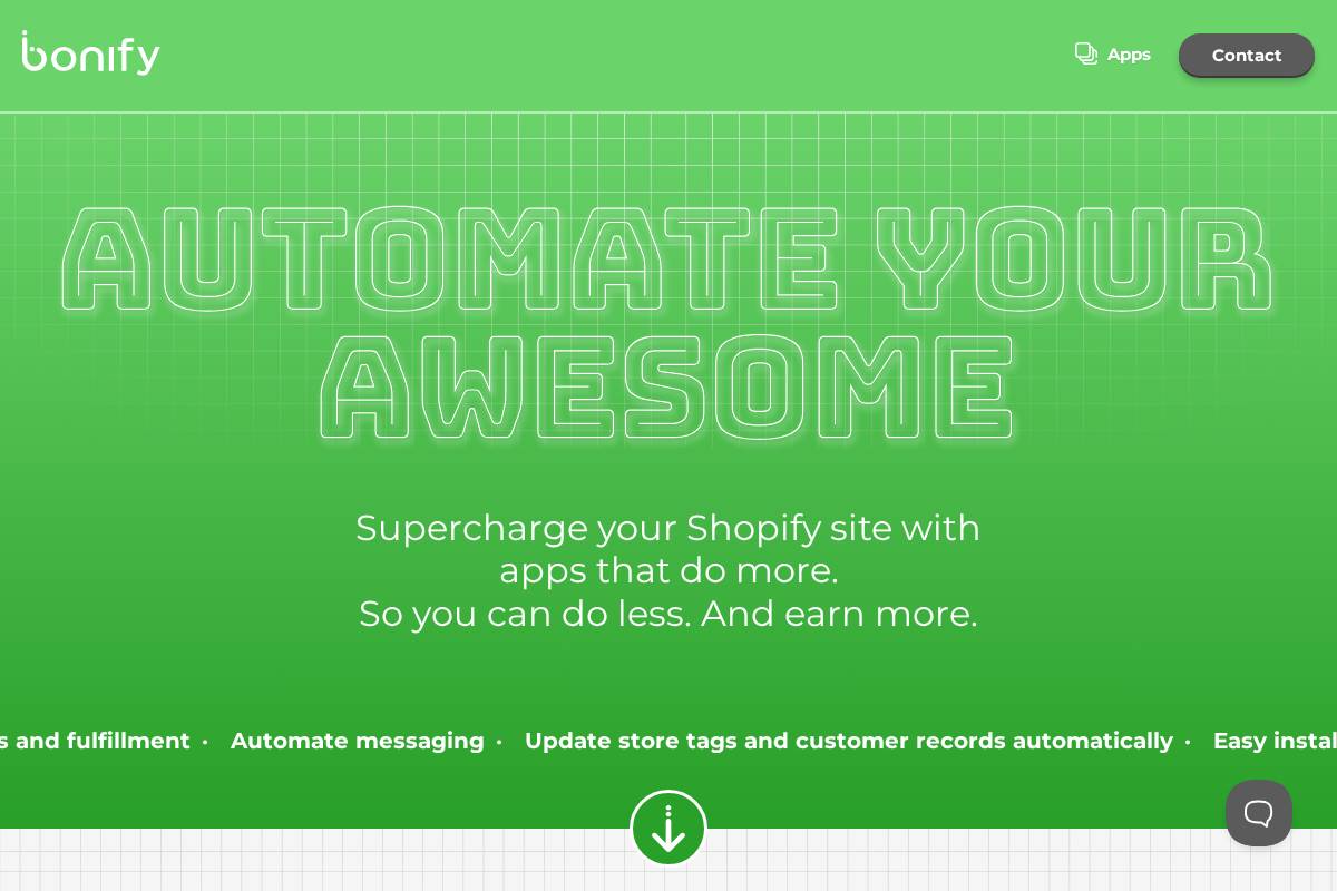 bonify.io homepage screenshot