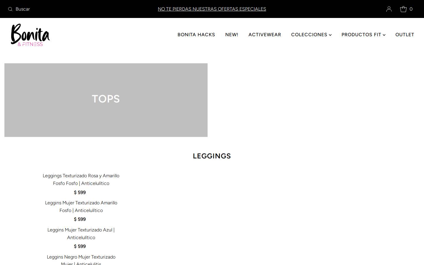 bonitaandfitness.com homepage screenshot