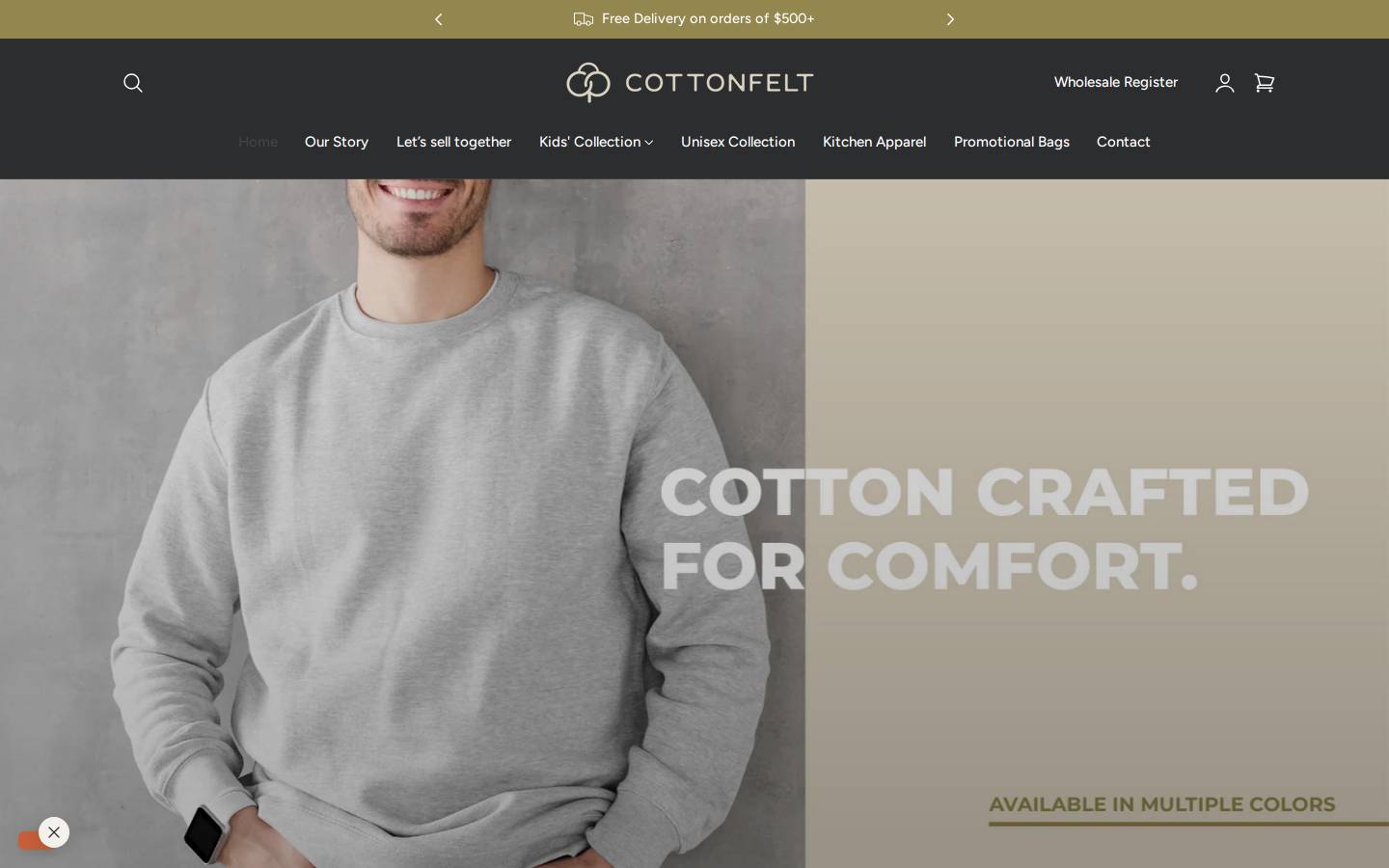 bonitacotton.com homepage screenshot