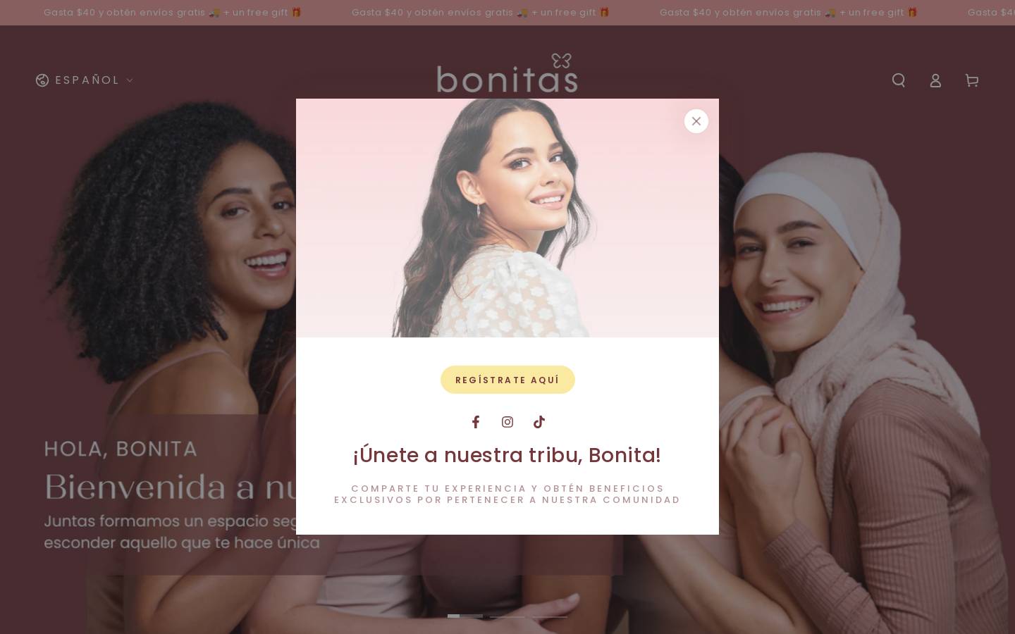bonitascosmetics.com homepage screenshot