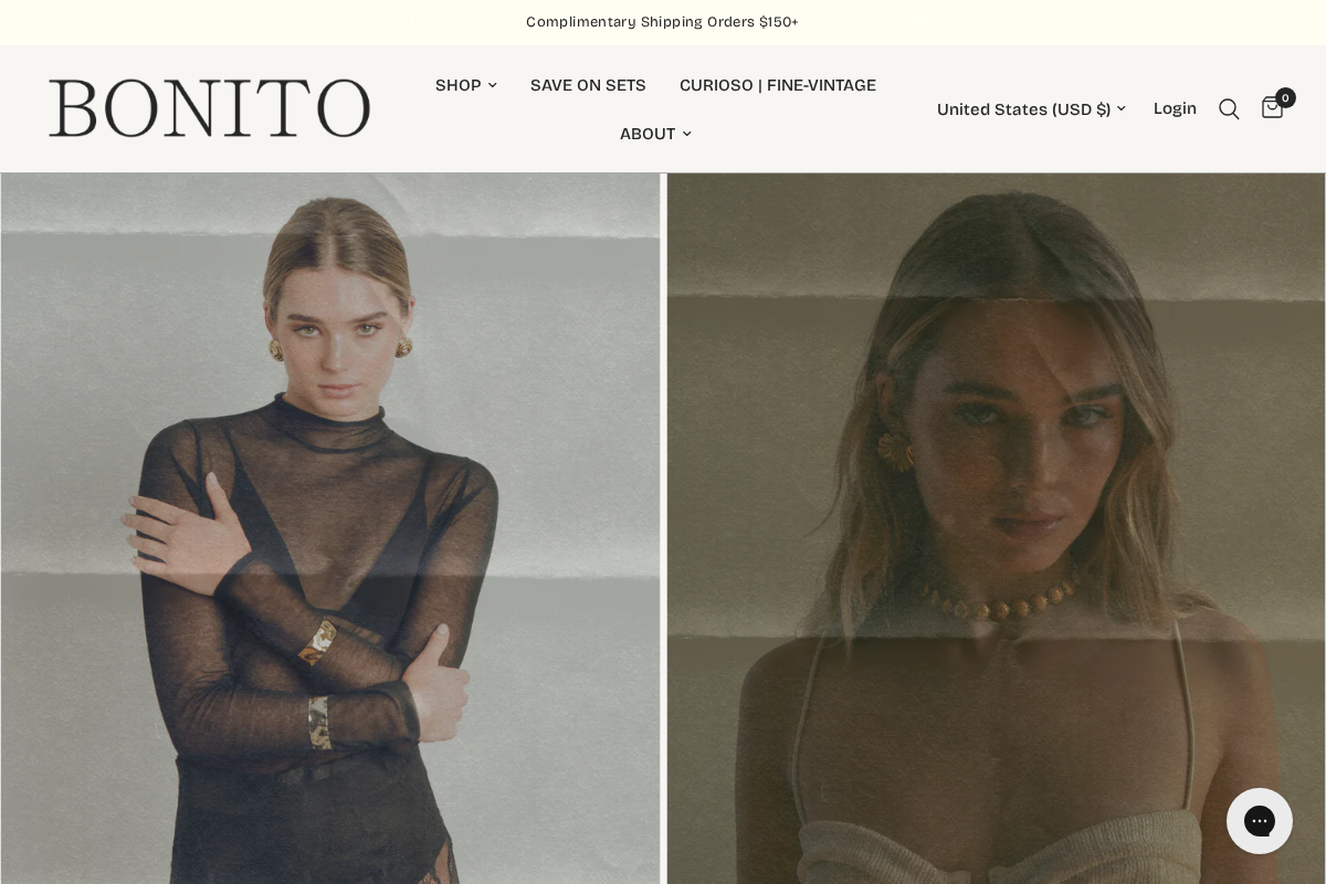 Bonito Jewelry homepage screenshot