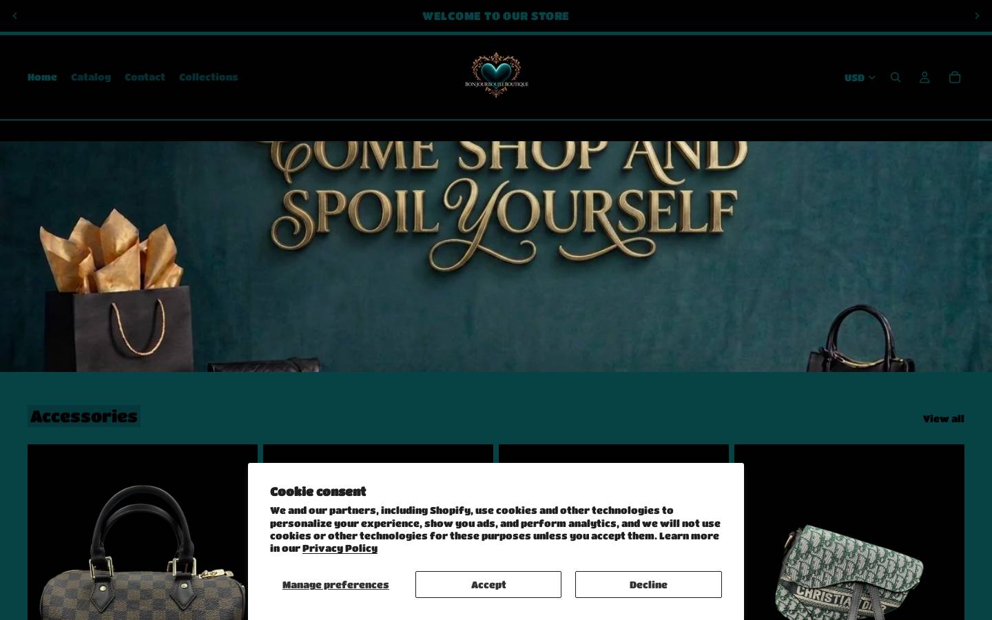 bonjourboujeeboutiquee.com homepage screenshot