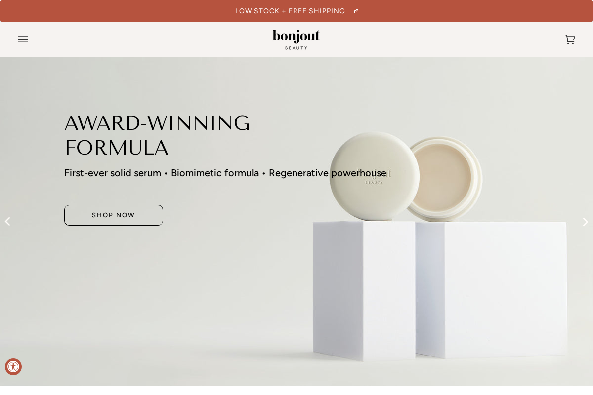 Bonjout Beauty homepage screenshot