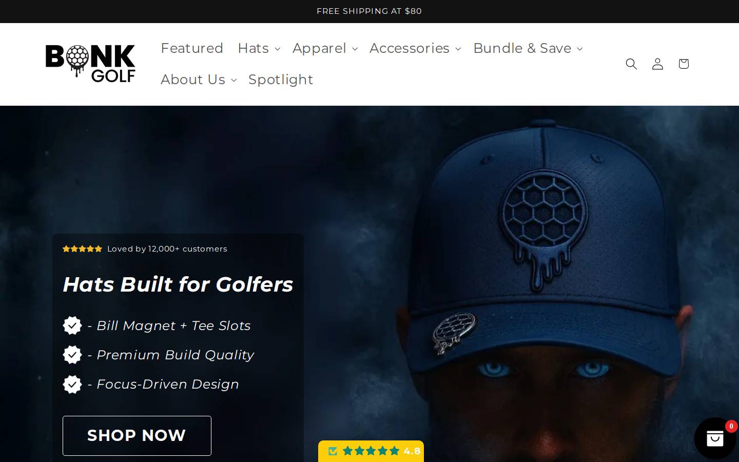 bonkgolf.com homepage screenshot