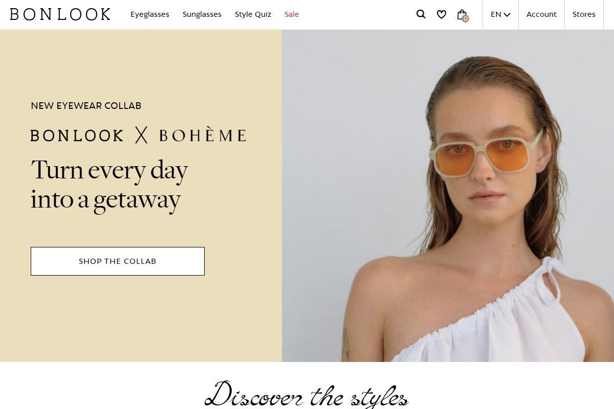 bonlook.ca homepage screenshot