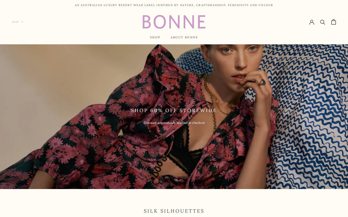 bonne.com.au homepage screenshot