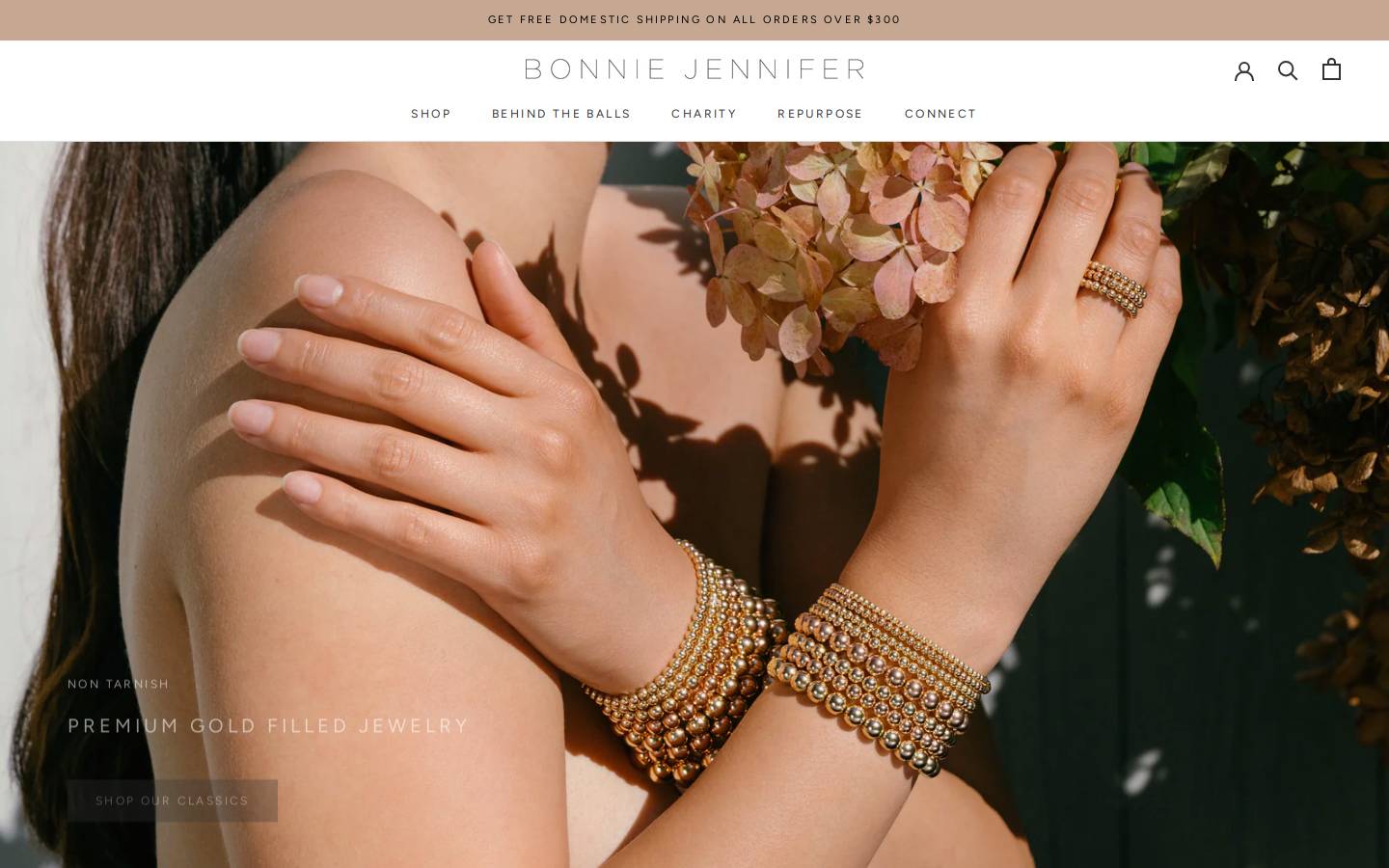 bonniejennifer.com homepage screenshot