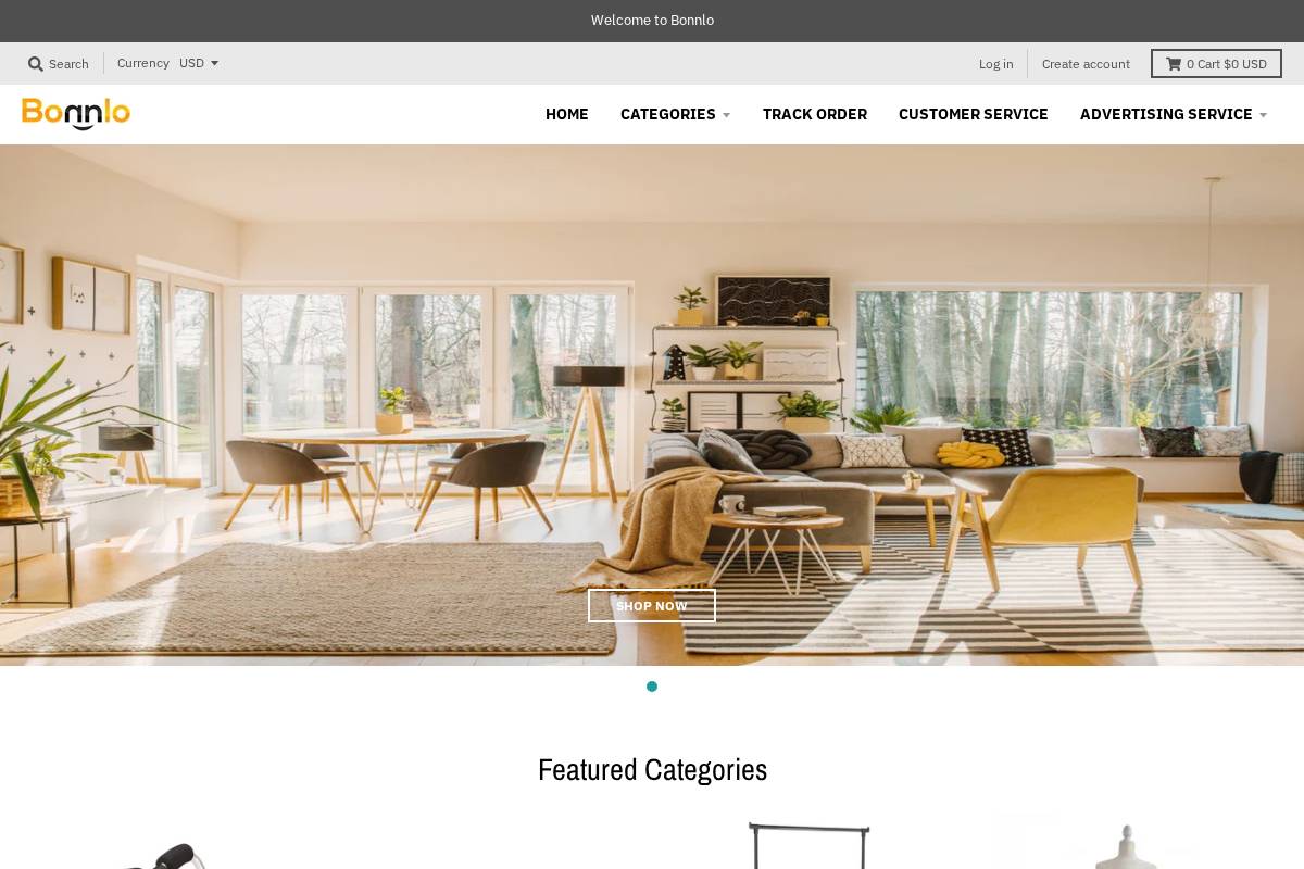 bonnlo.com homepage screenshot
