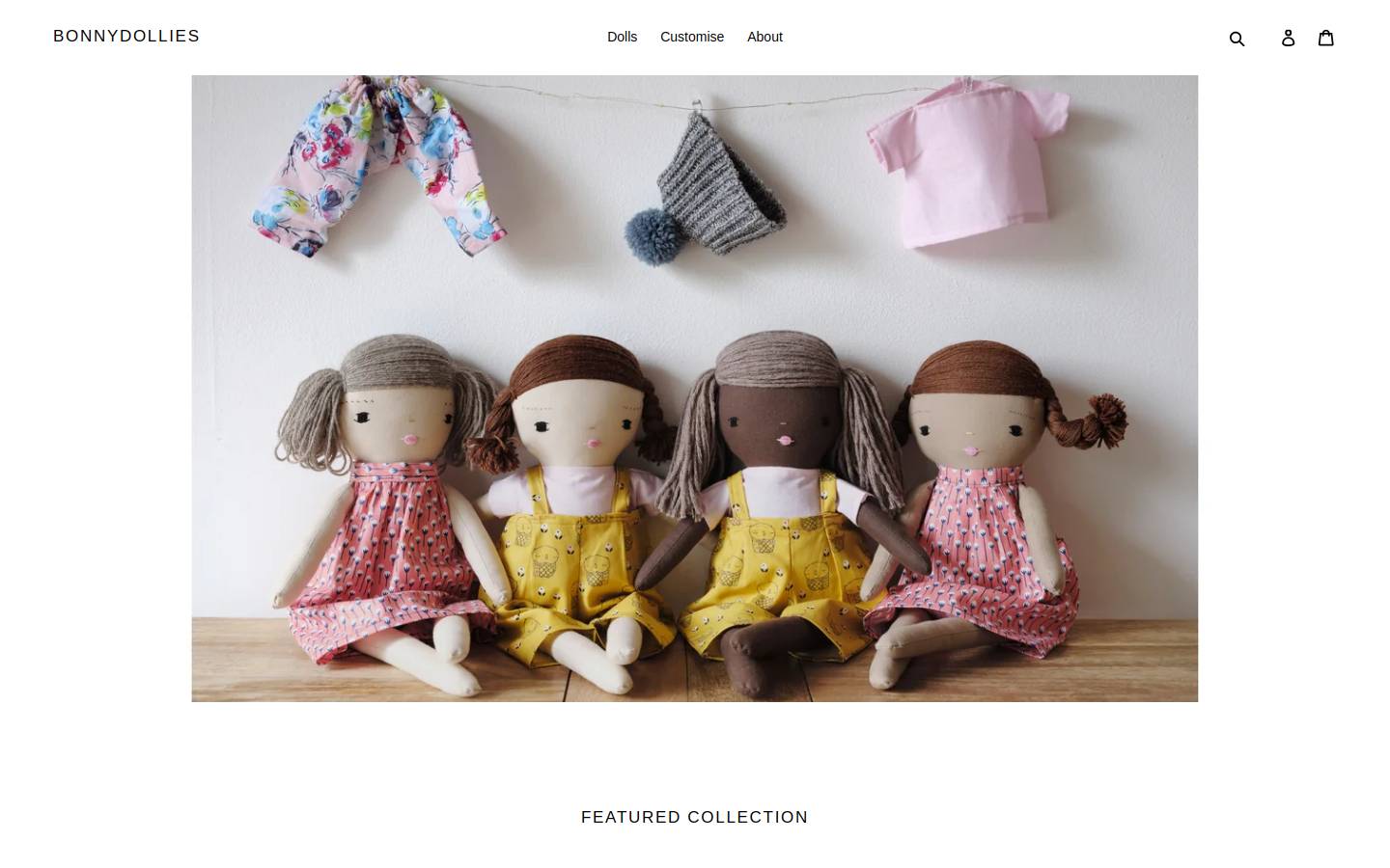 bonnydollies.com homepage screenshot