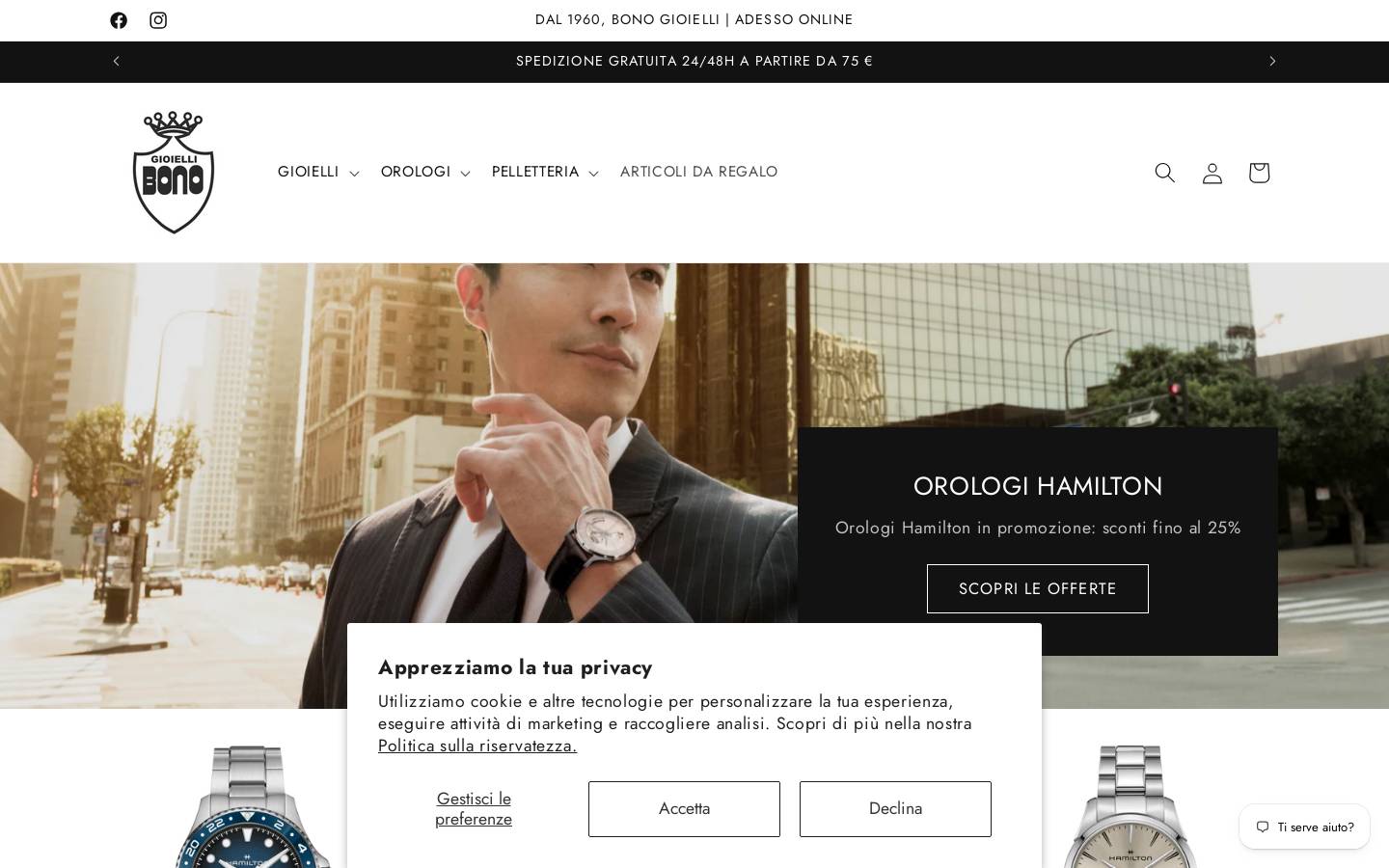 Bono Gioielli homepage screenshot