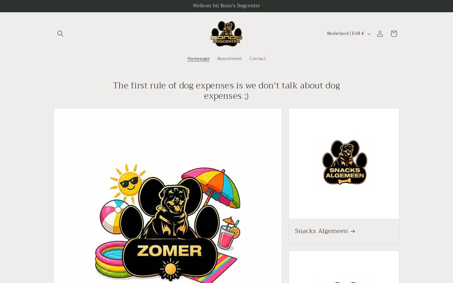 bonosdogcenter.com homepage screenshot