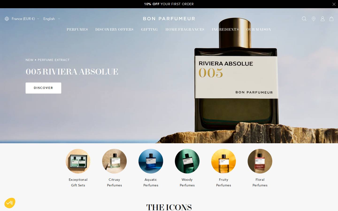 Bon Parfumeur homepage screenshot