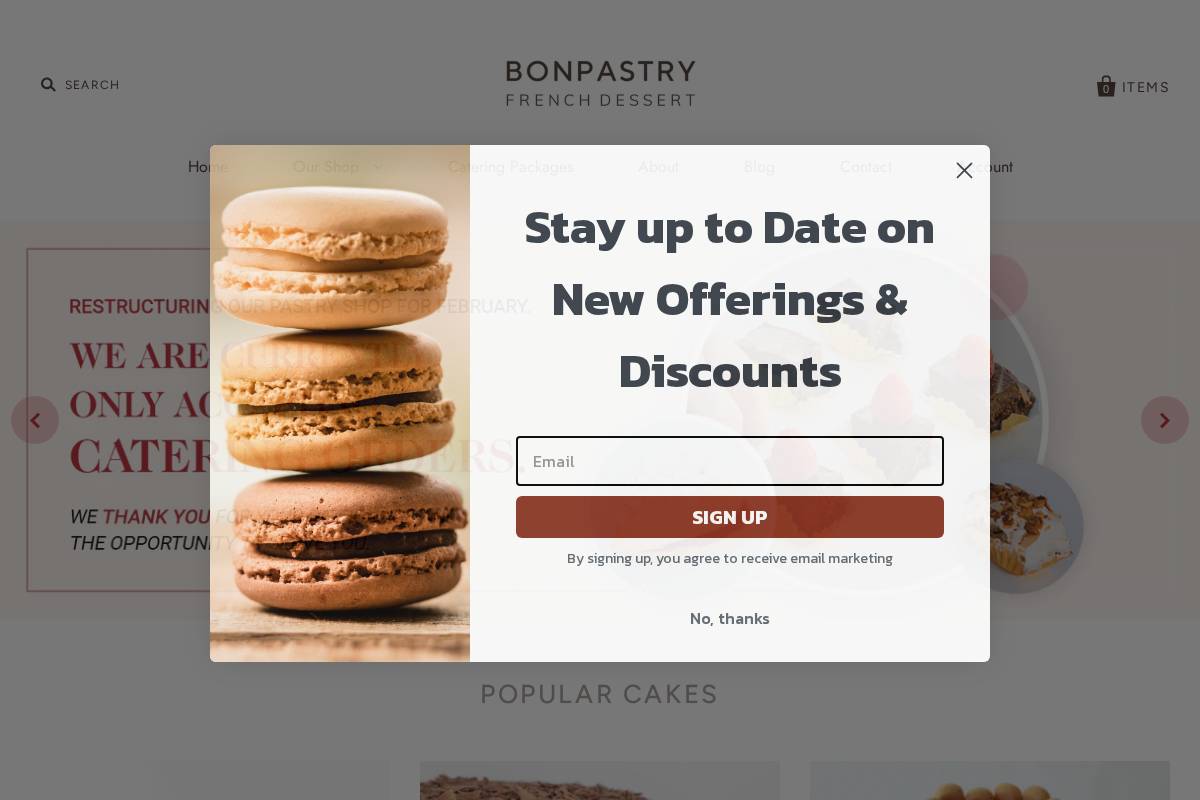 bonpastry.com homepage screenshot