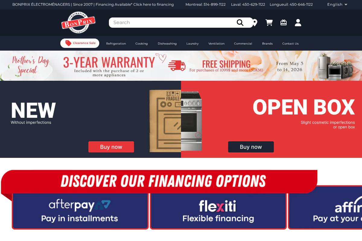 bonprixelectromenagers.com homepage screenshot