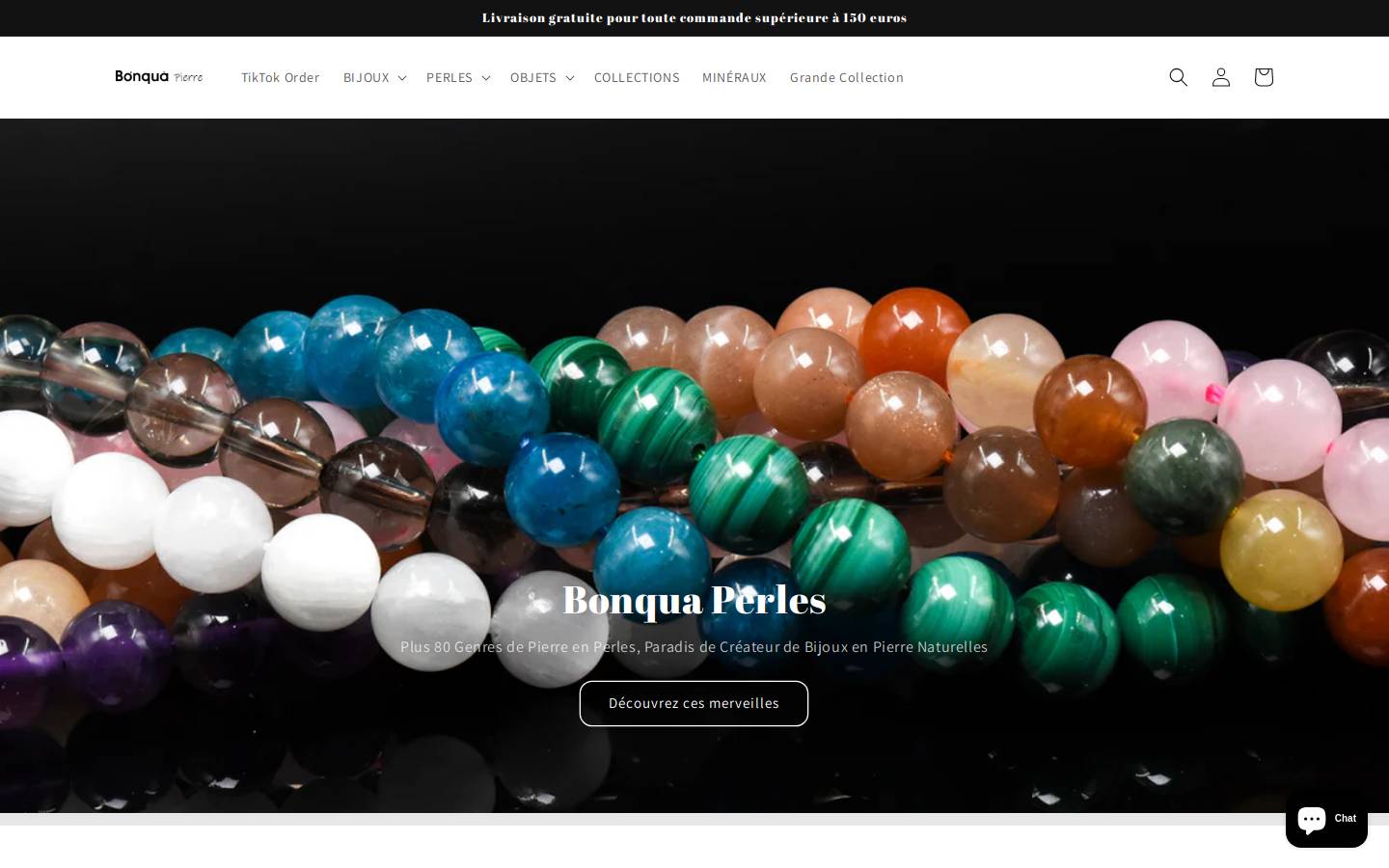 bonquacrystal.com homepage screenshot