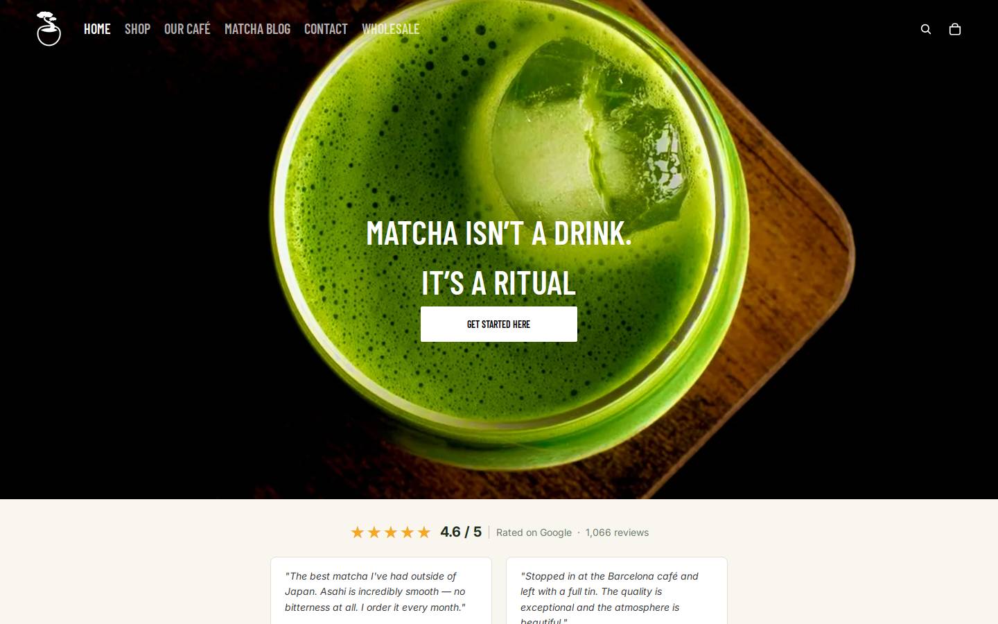 bonsaimatcha.com homepage screenshot