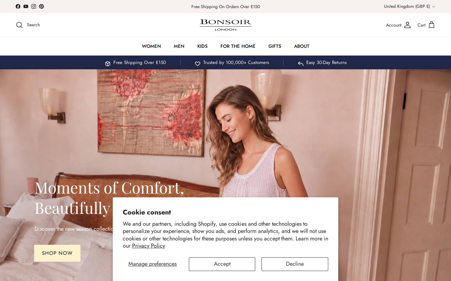 bonsoirlondon.com homepage screenshot
