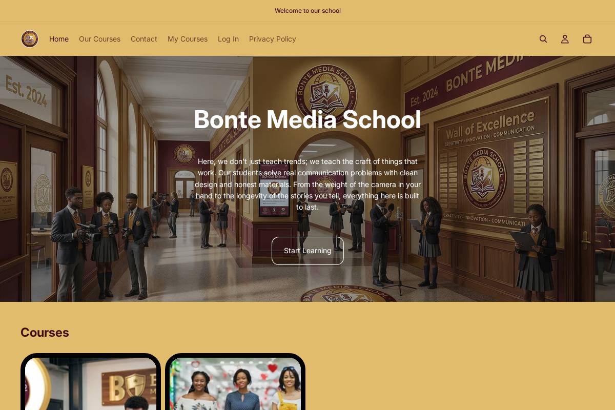 bontemediaschool.com homepage screenshot