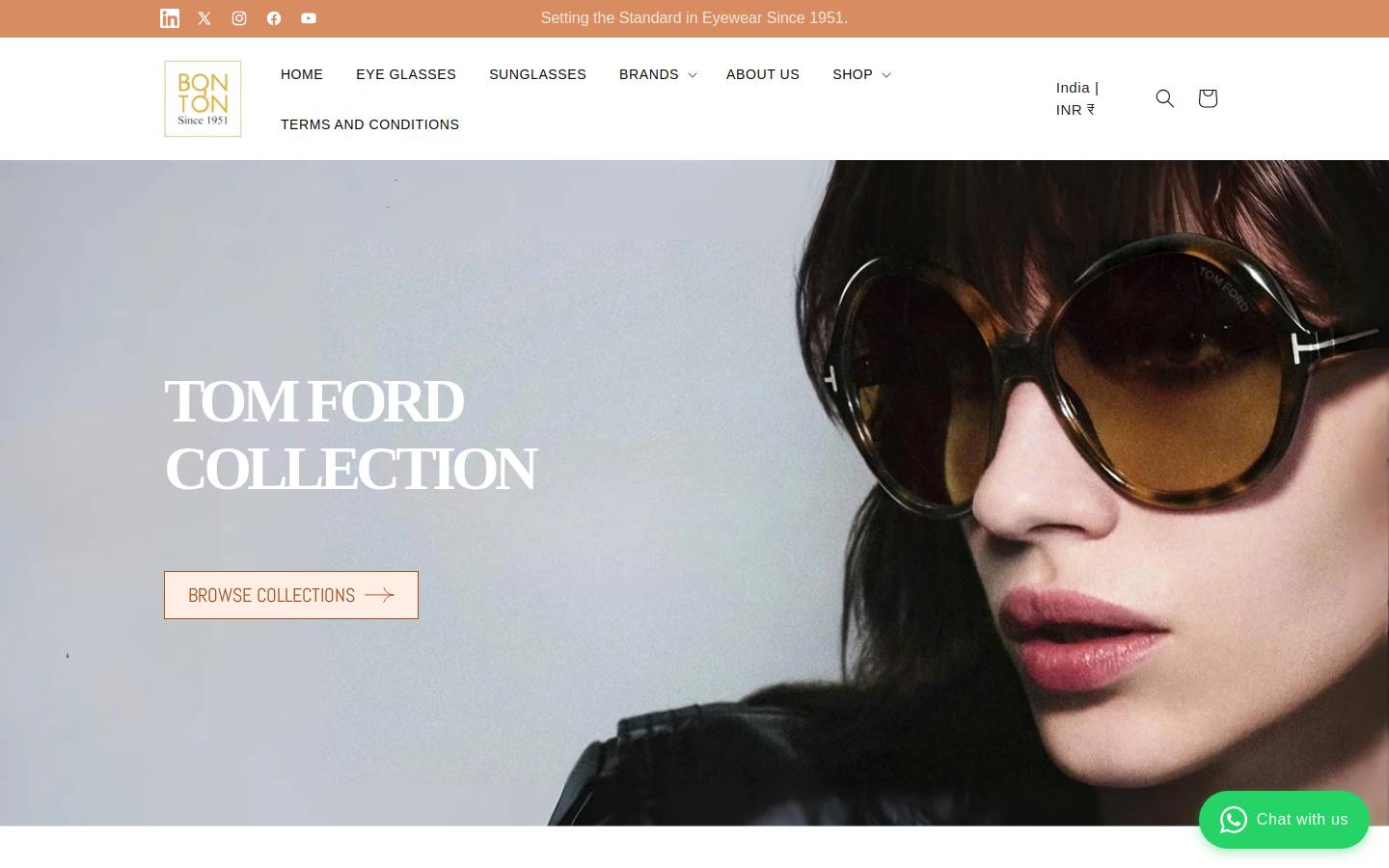 Bonton opticians  homepage screenshot