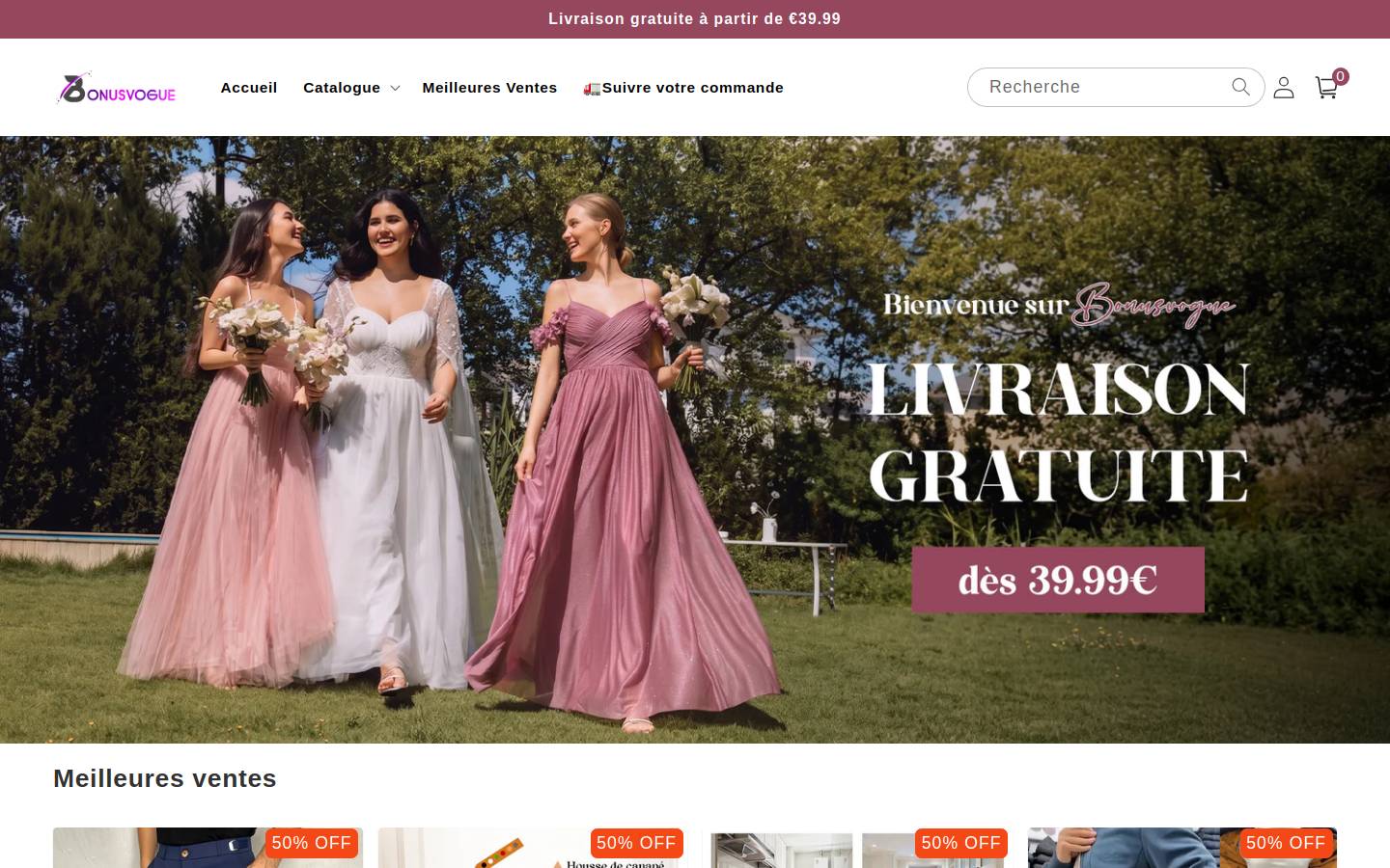 Bonusvogue homepage screenshot