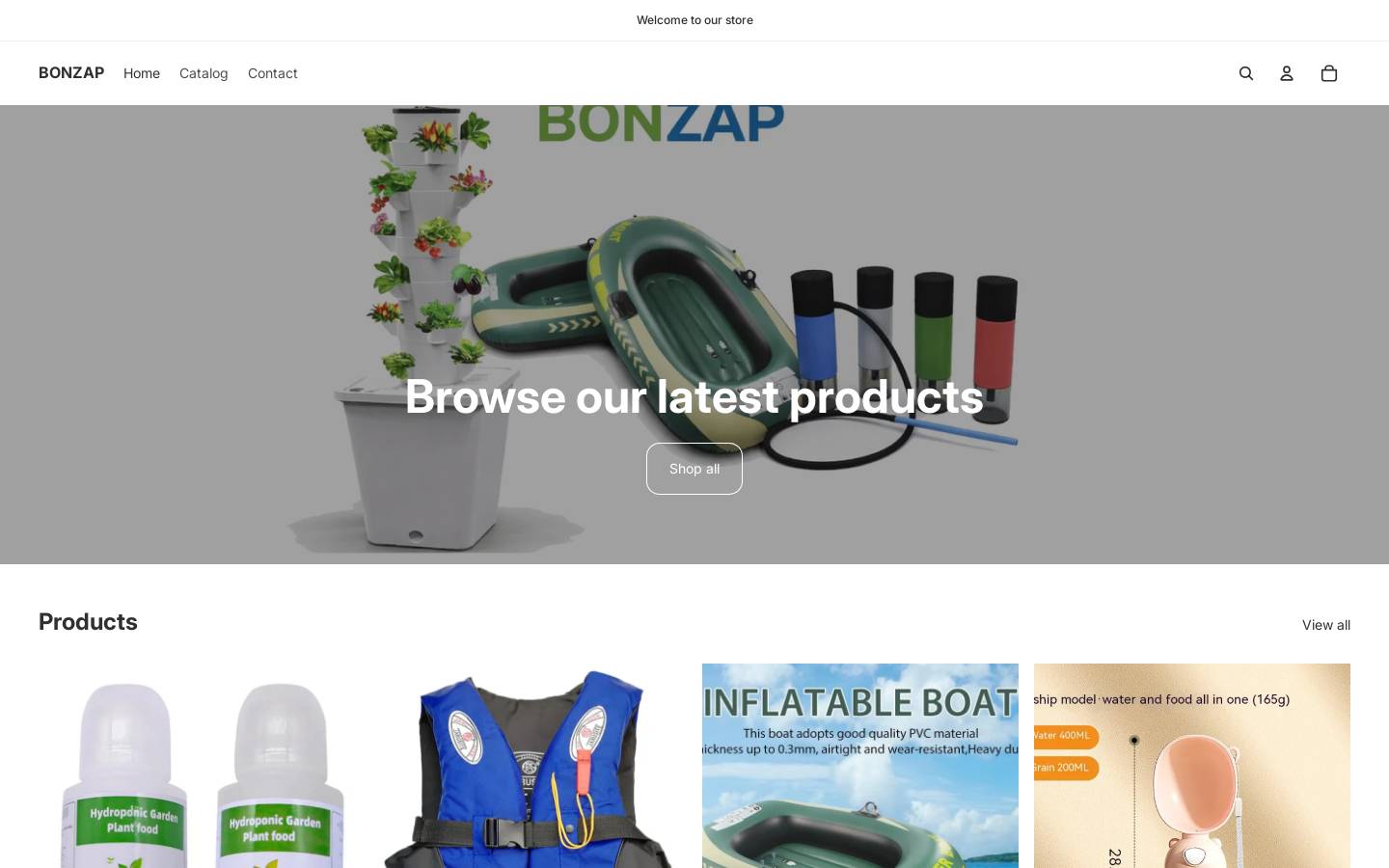 bonzap.com homepage screenshot