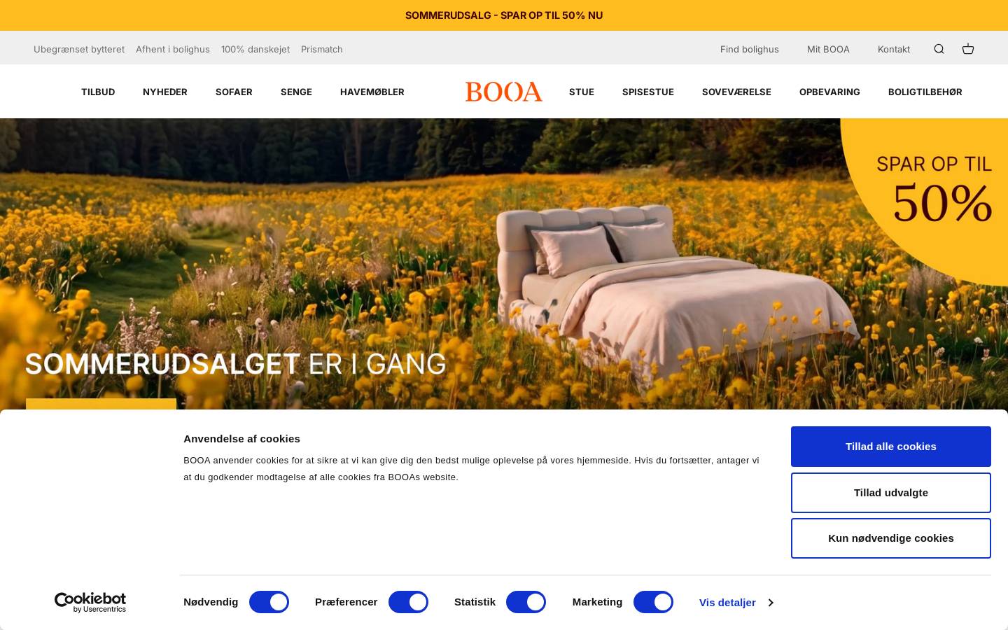 BOOA homepage screenshot